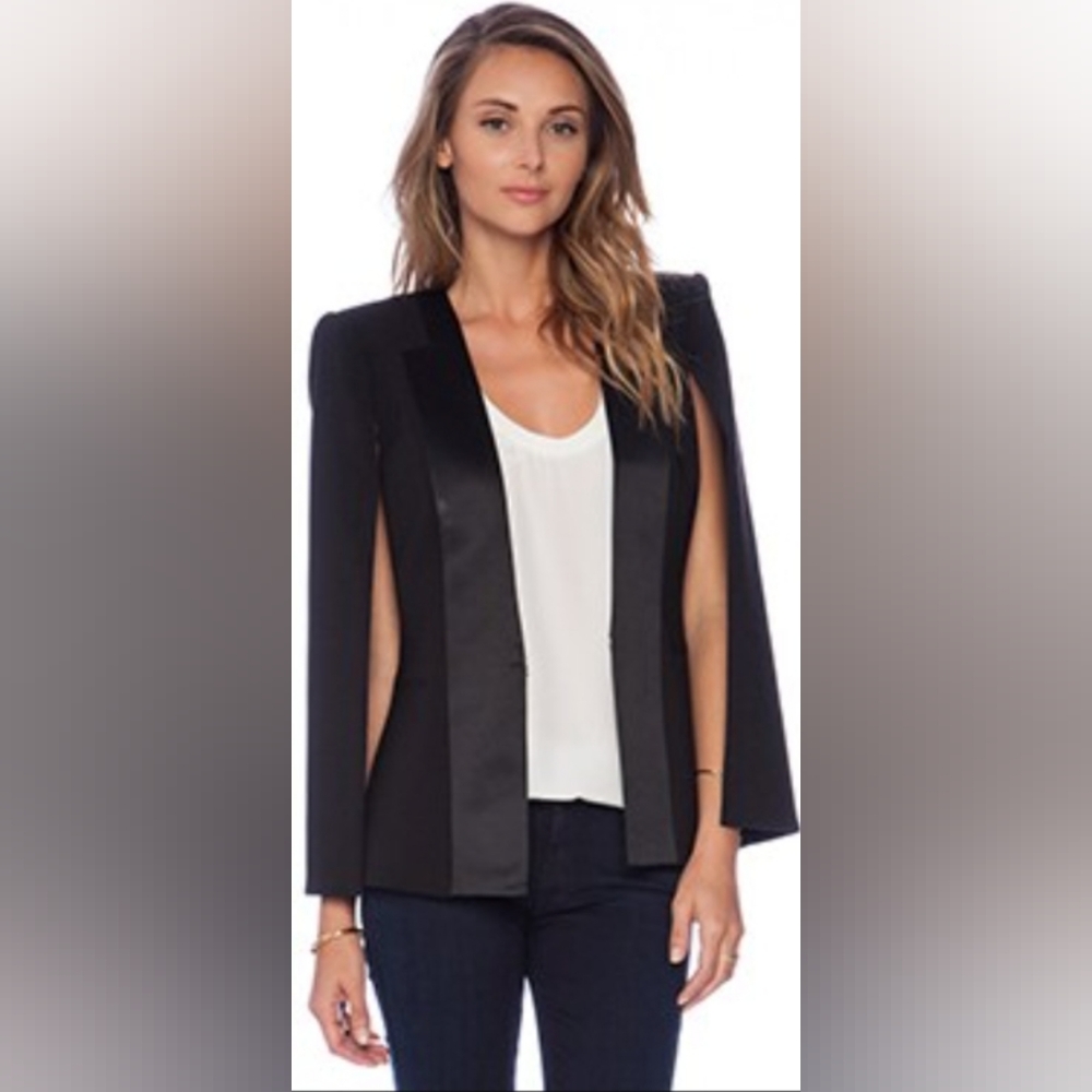 BCBGMAXAZRIA Frances Tuxedo Cape Blazer